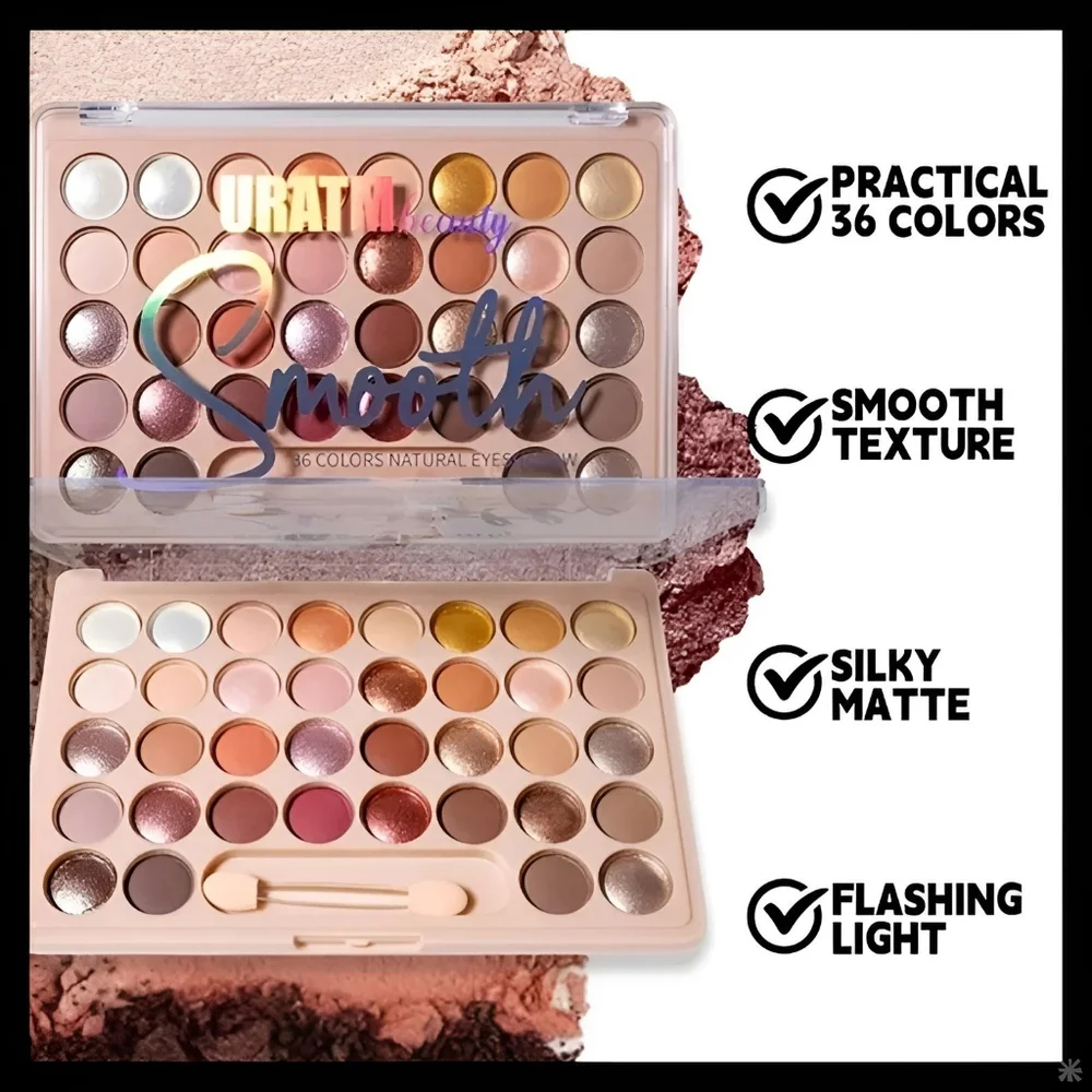 🆕️36 COLOR PROFESSIONAL EYESHADOW PALETTE WITH CREAMY MATTE & GLITTER SHADES